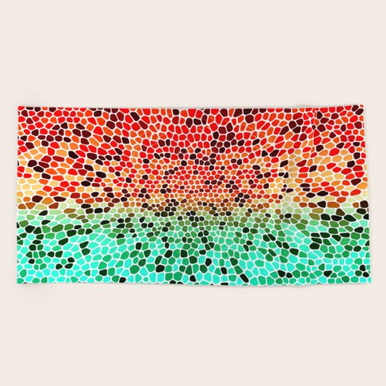 THINK MINTY ORANGE Beach Towel