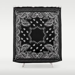 Bandana Black & White Shower Curtain