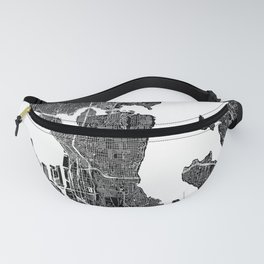 Seattle Black And White Map Fanny Pack
