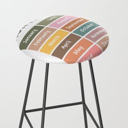 Months of the year poster for kids and toddlers Bar Stool
