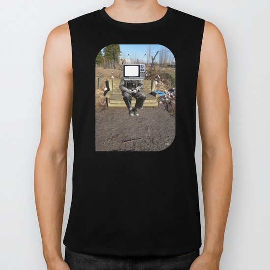 TV Zombie - sit down and watch! Biker Tank