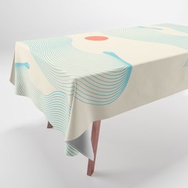 Abstraction_SUN_WAVE_OCEAN_BLUE_VIBE_POP_ART_0307A Tablecloth