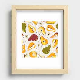Wasps and pears pattern Recessed Framed Print