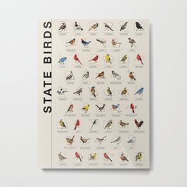 50 State Birds Metal Print | Triangles, Minimalism, Birds, Graphicdesign, Design, Polygonal, Geometric, Lowpoly, Polygons, Flyhome 