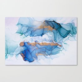 Abstract hand painted alcohol ink texture Canvas Print
