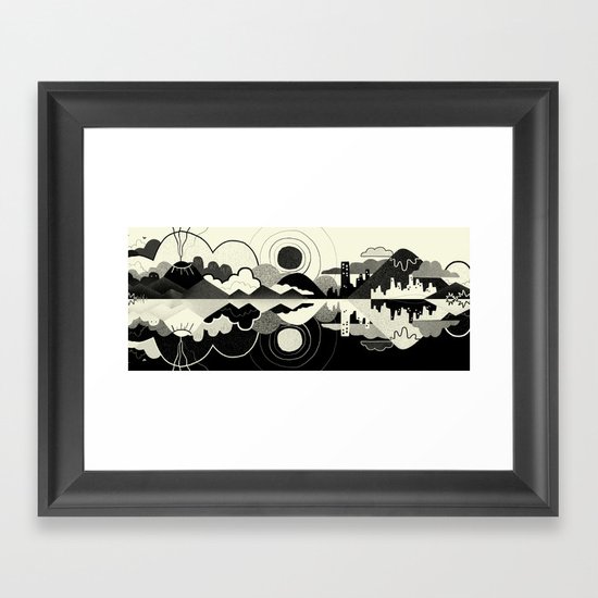 Black and White Land Framed Art Print