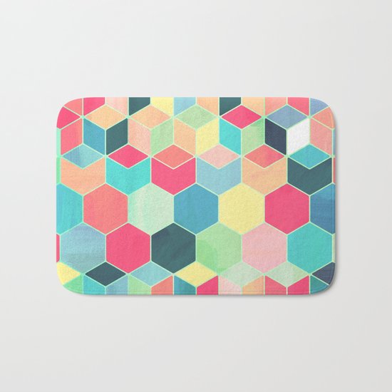 Yummy Summer Colour Honeycomb Pattern Bath Mat