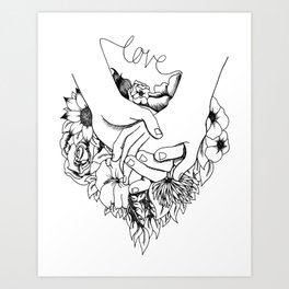 Pen and Ink Drawing - Love Always Art Print