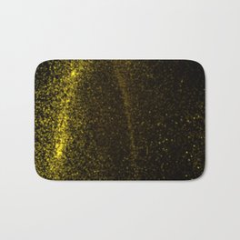 Abstract yellow glowing particles Bath Mat