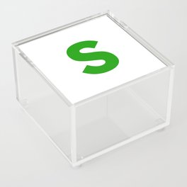 letter S (Green & White) Acrylic Box