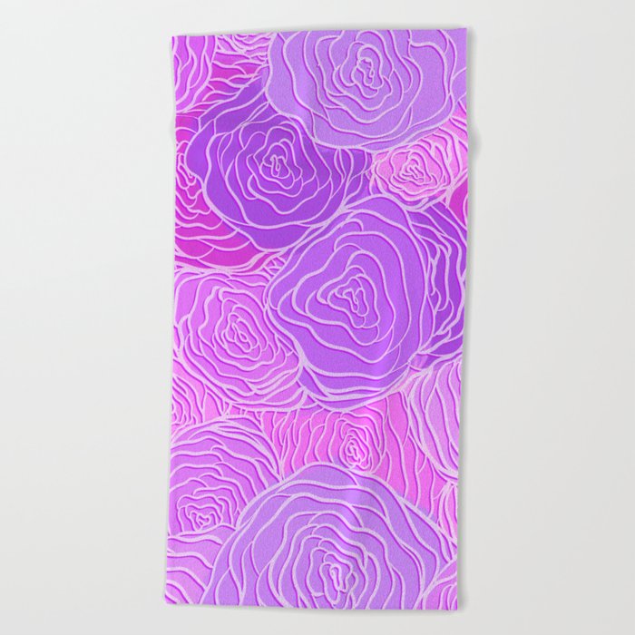 Spicy Flower Doodles Beach Towel