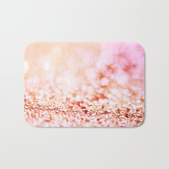 Pink shiny glitter - Sparkle Girly Valentine Backdrop on #Society6 Bath Mat