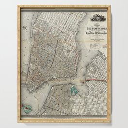 Brooklyn New York City Vintage Map Serving Tray