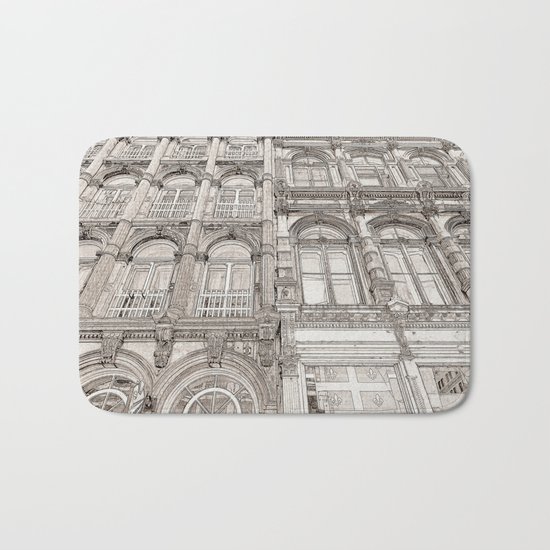 Facades - line art Bath Mat
