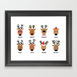 Santa's Reindeer Team Framed Art Print