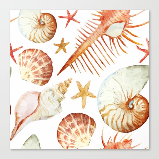 Sea Life Pattern 09 Canvas Print