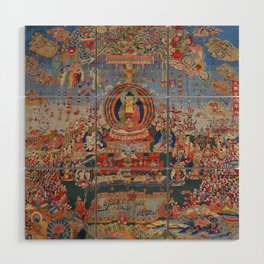 Buddhist Thangka of Shakyamuni Wood Wall Art
