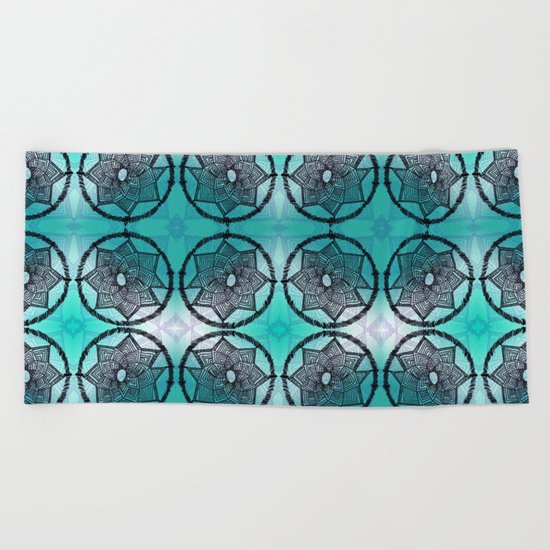 Turquoise Dream Catcher Beach Towel