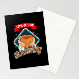 Get Our Hands Dirty Pottery Pottery Stationery Card