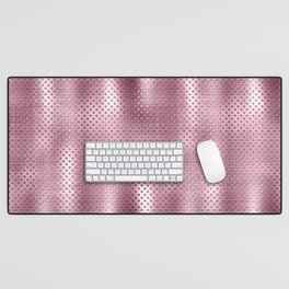 Pink Brushed Metallic Texture Desk Mat