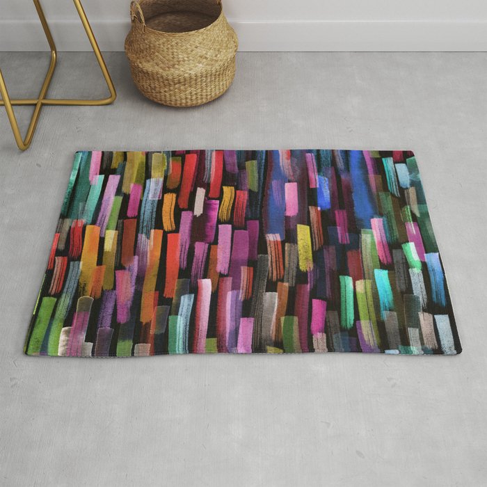 colorful brushstrokes pattern Rug