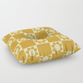 Sunshine Daisy Smile Mustard Floor Pillow
