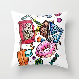 I love candy Throw Pillow