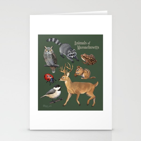 Animals of Massachusetts Stationery Cards