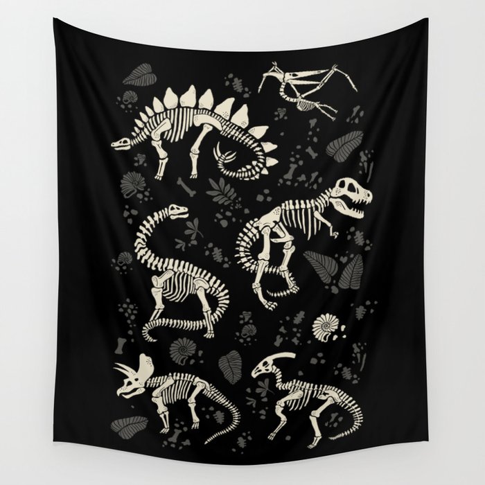 Excavated Dinosaur Fossils Wall Tapestry