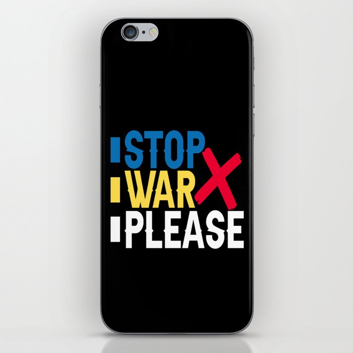 Stop War Please Ukrainian Flag iPhone Skin