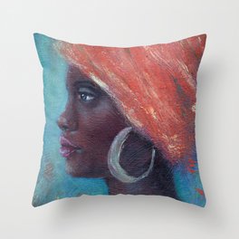 Noble Strength African Woman Throw Pillow