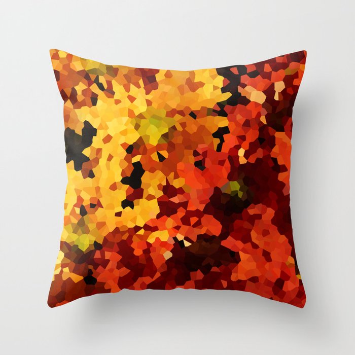 Yellow and Red Sunflowers Throw Pillow