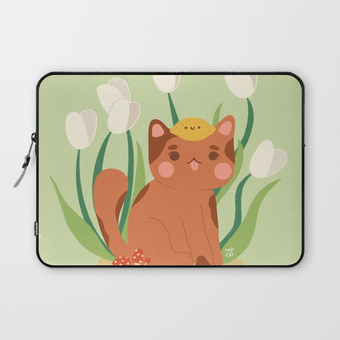 Whimsical Cat Illustration Laptop Sleeve