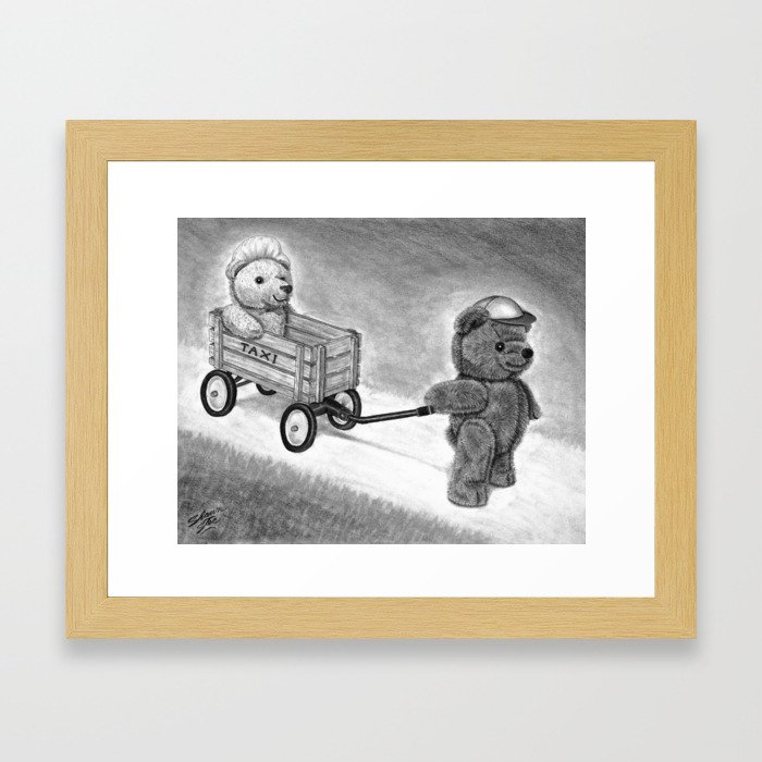 Teddy Bear Taxi Framed Art Print