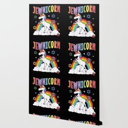 Rainbow Unicorn Cute Jew Menorah Happy Hanukkah Wallpaper
