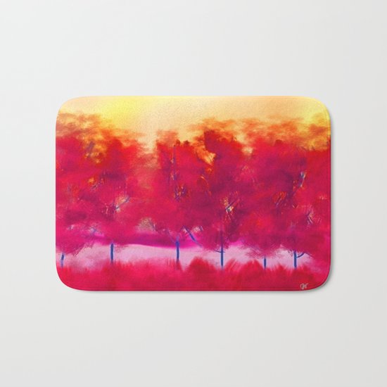 Sunset in Fall Abstract Landscape Bath Mat