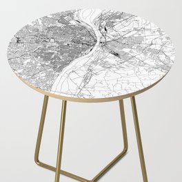 St. Louis White Map Side Table