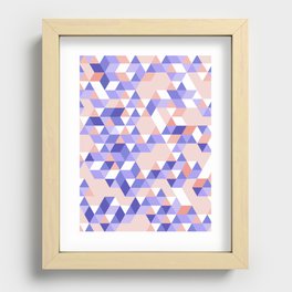 Optical Illusion in Very Peri and Peachy Recessed Framed Print