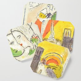 Le Dimanche (On Sundays) from Marc Chagall, 1954 Artwork Derrière le Miroir Magazine, tshirt, tee, j Coaster