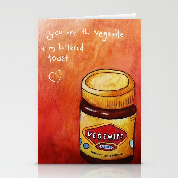 vegemite to my buttered toast Stationery Cards