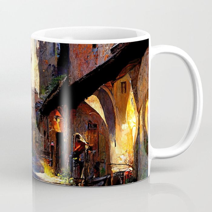 Walking through a medieval Italian village Coffee Mug