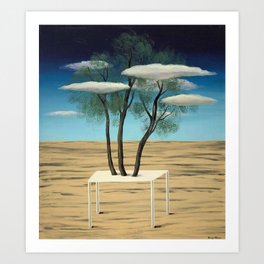 The Oasis, 1925 surreal oasis in the desert landscape painting by Rene Magritte Art Print