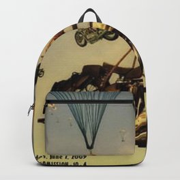 Vintage Motorcycle Show Parachute Advertising Poster Backpack