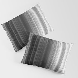 Black White Gray Thin Stripes Pillow Sham