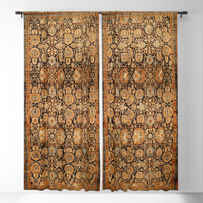 Antique Persian Malayer Rug Print Blackout Curtain