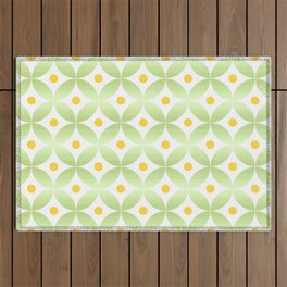 rosace 3- green and orange Outdoor Rug
