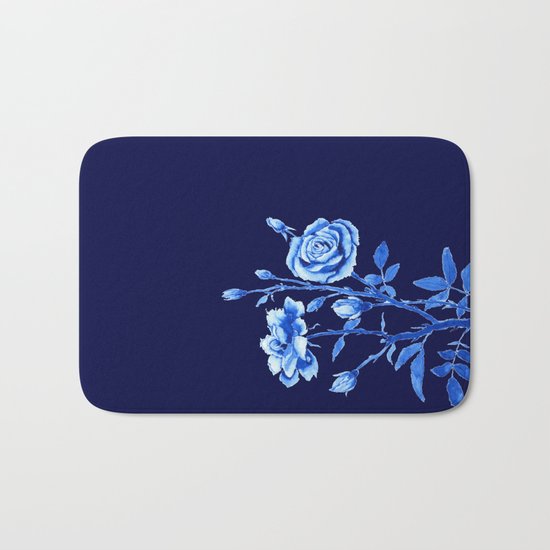 blue rose Bath Mat