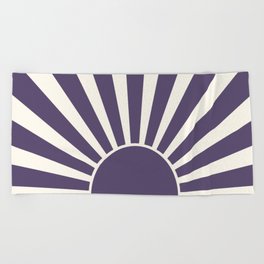 Violet retro Sun design Beach Towel
