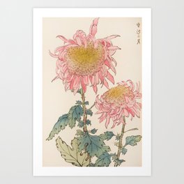 Japanese Chrysanthemum Woodblock Print #6 Art Print