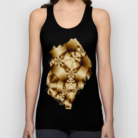 Golden shapes and patetrns in 3-D Unisex Tank Top